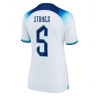 Camiseta Inglaterra John Stones #5 Primera Equipación Replica Mundial 2022 para mujer mangas cortas